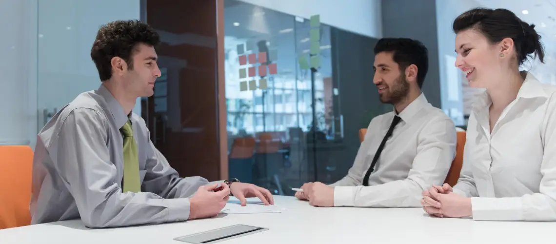 A Brisbane property valuer meeting with a client
